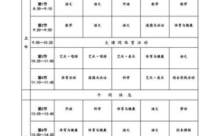 小学一年级课程时间表