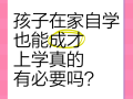 孩子在家自学可行吗？
