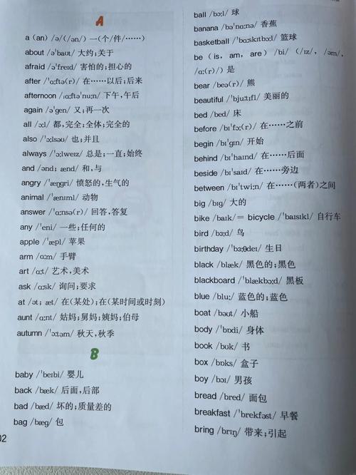 义务教育英语课程标准二级词汇-第1张图片-指南针培训网