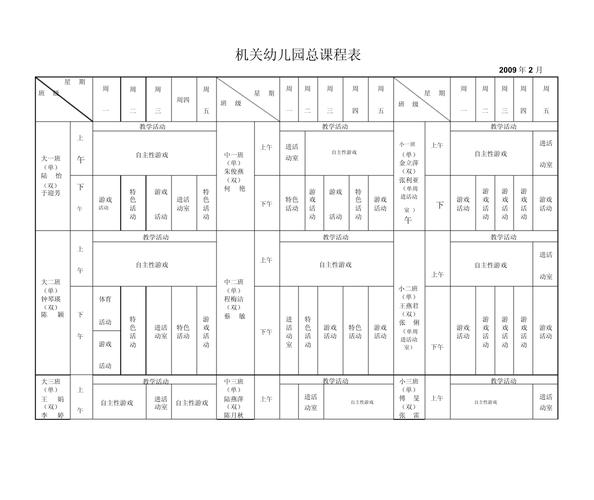幼儿园课程表比较好的-第1张图片-指南针培训网
