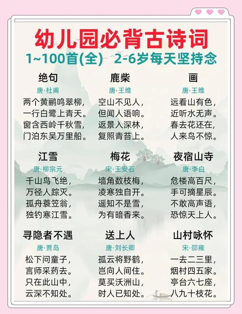 幼儿园学前班古诗大全-第2张图片-指南针培训网