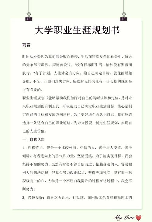 个人发展未来职业规划书-第3张图片-指南针培训网