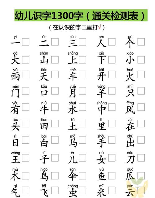 1500个学前班的字-第1张图片-指南针培训网