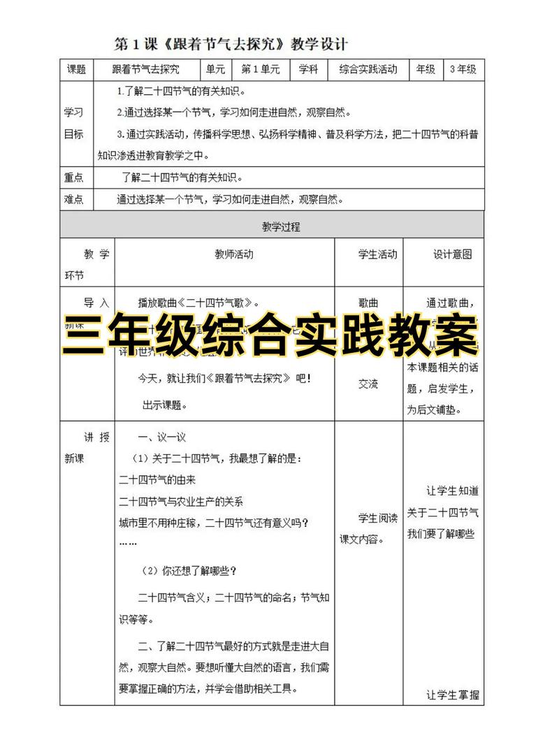 综合实践活动课程教案如何设计?-第1张图片-指南针培训网 综合实践活动课程教案如何设计?-第1张图片-指南针培训网