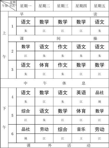 五年级课程表怎么安排？-第2张图片-指南针培训网