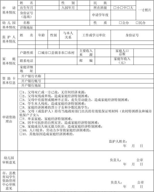学前教育资助金申请表怎么填？-第2张图片-指南针培训网
